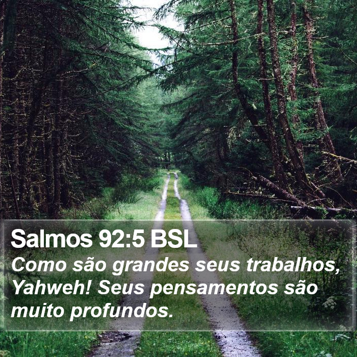 Salmos 92:5 BSL Bible Study