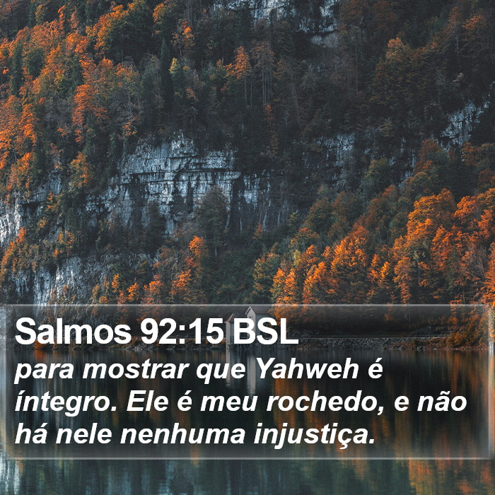 Salmos 92:15 BSL Bible Study