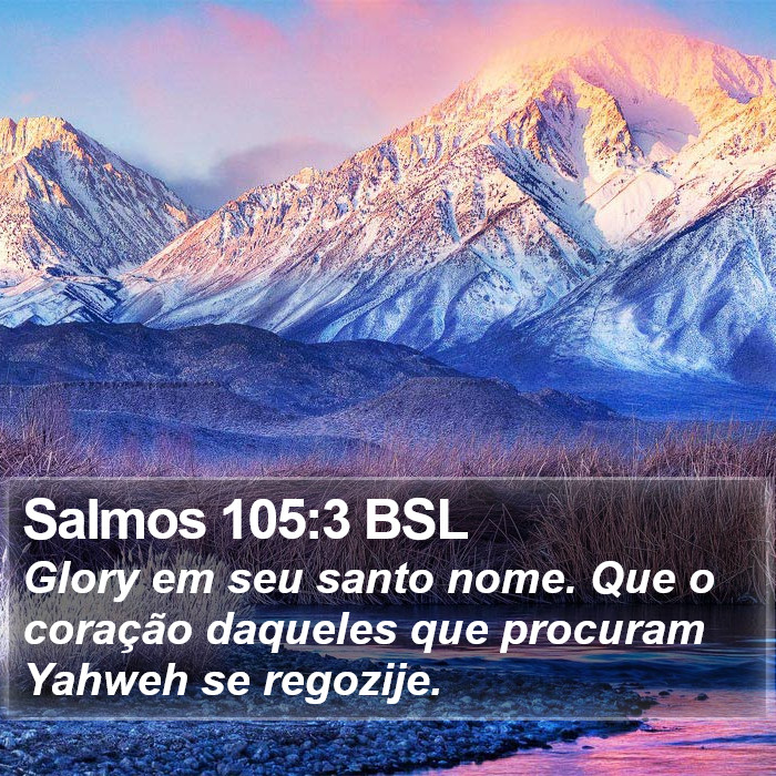 Salmos 105:3 BSL Bible Study