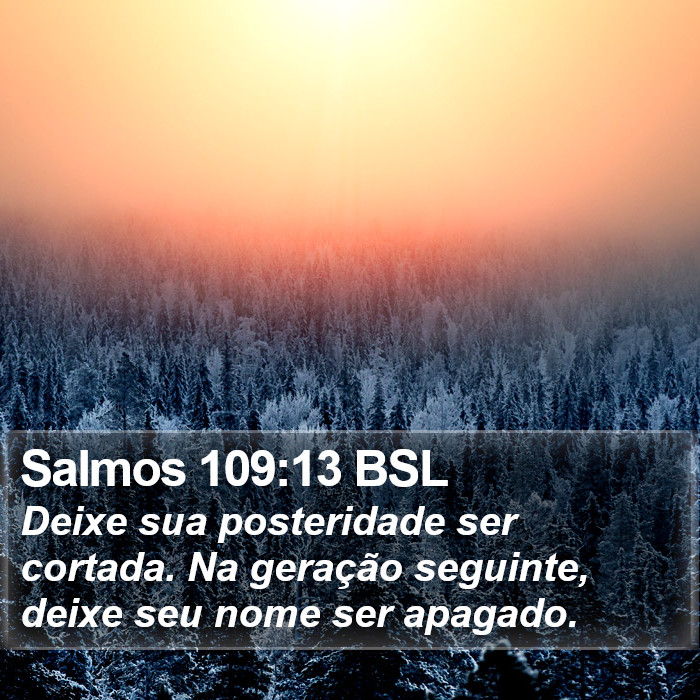 Salmos 109:13 BSL Bible Study