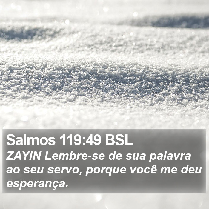 Salmos 119:49 BSL Bible Study
