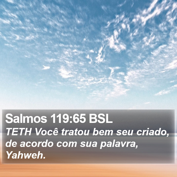 Salmos 119:65 BSL Bible Study