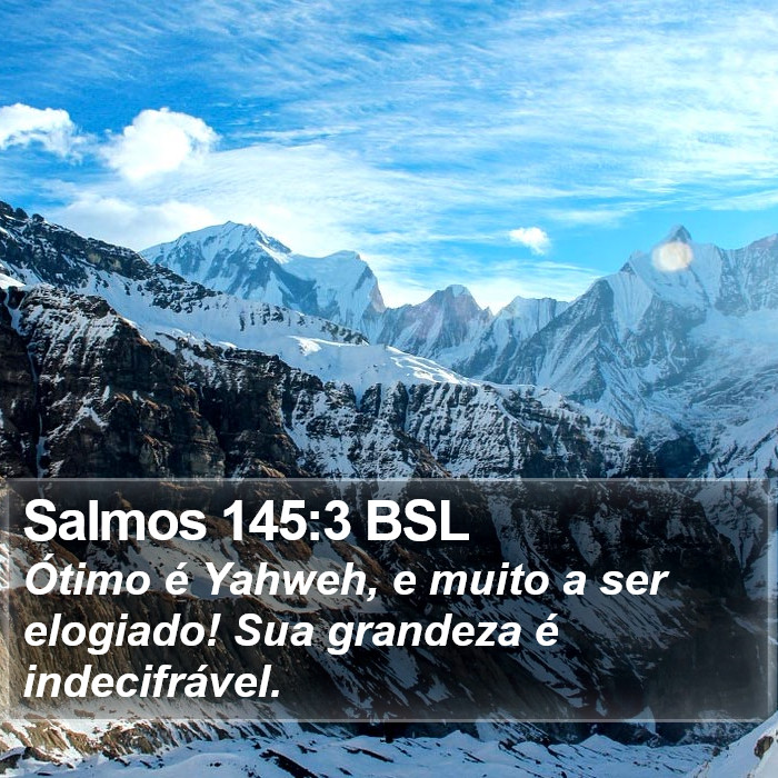 Salmos 145:3 BSL Bible Study