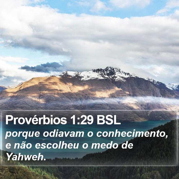 Provérbios 1:29 BSL Bible Study