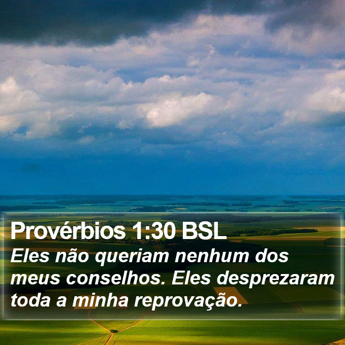 Provérbios 1:30 BSL Bible Study