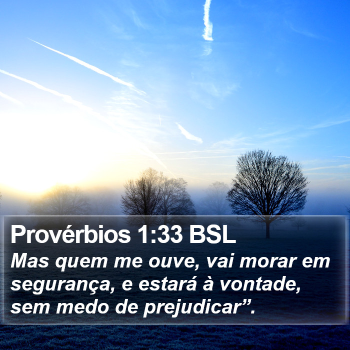 Provérbios 1:33 BSL Bible Study