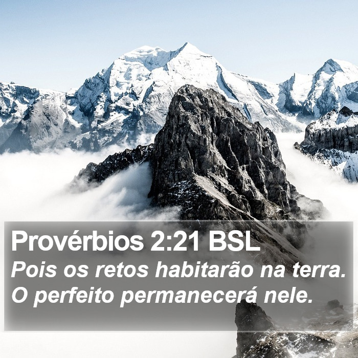 Provérbios 2:21 BSL Bible Study