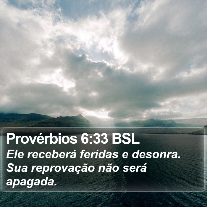 Provérbios 6:33 BSL Bible Study