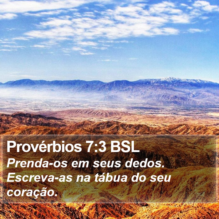 Provérbios 7:3 BSL Bible Study