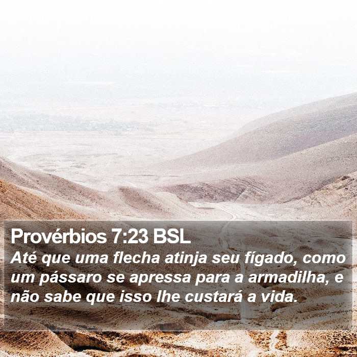 Provérbios 7:23 BSL Bible Study