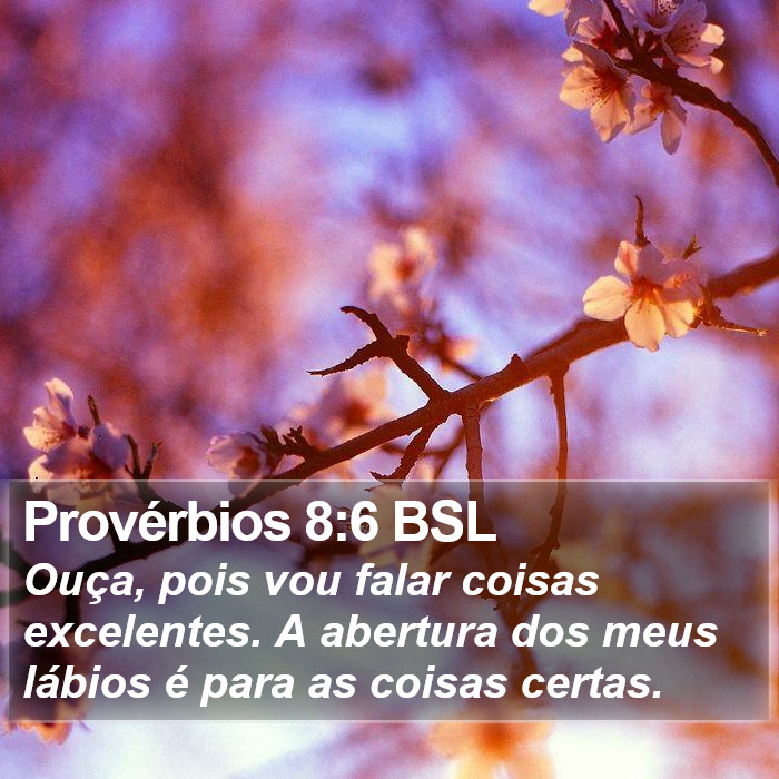 Provérbios 8:6 BSL Bible Study