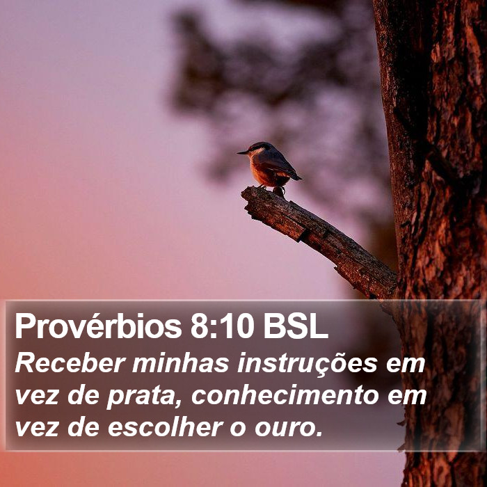 Provérbios 8:10 BSL Bible Study