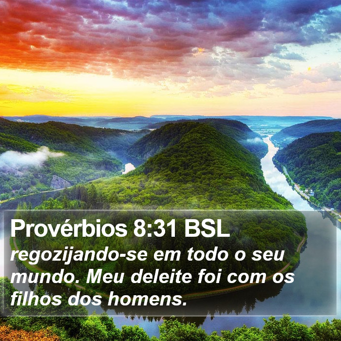 Provérbios 8:31 BSL Bible Study