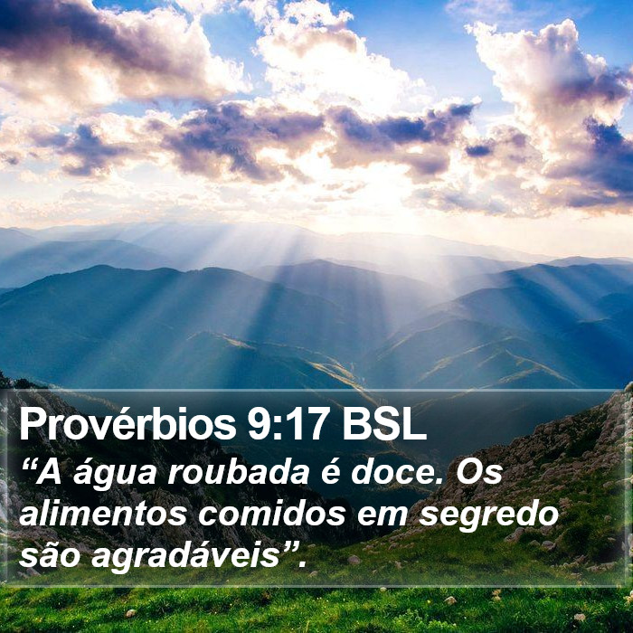 Provérbios 9:17 BSL Bible Study