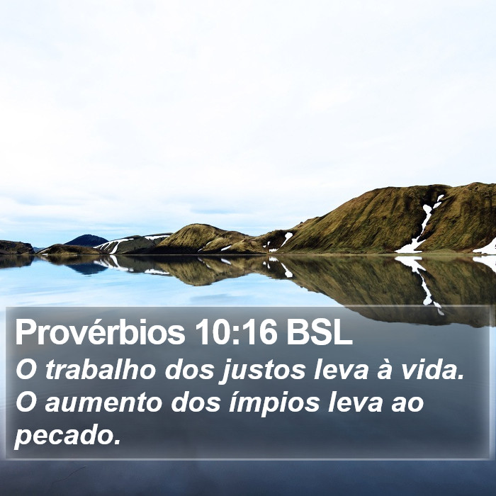 Provérbios 10:16 BSL Bible Study