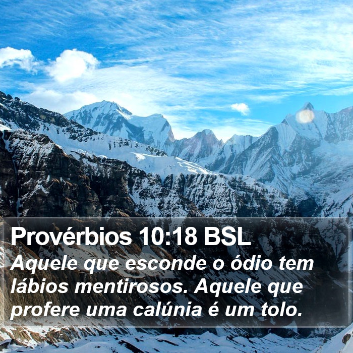 Provérbios 10:18 BSL Bible Study