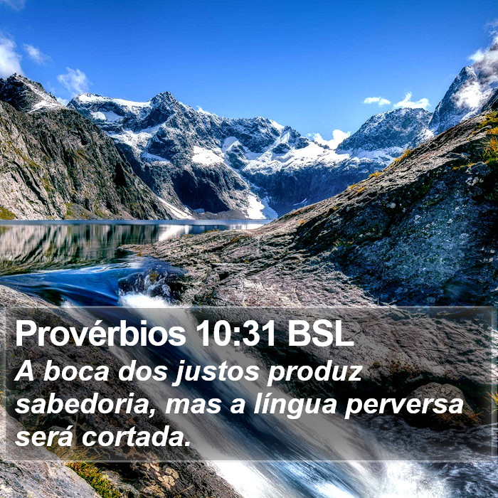 Provérbios 10:31 BSL Bible Study