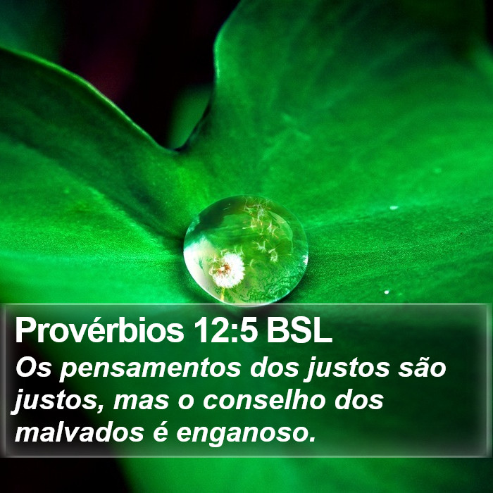 Provérbios 12:5 BSL Bible Study