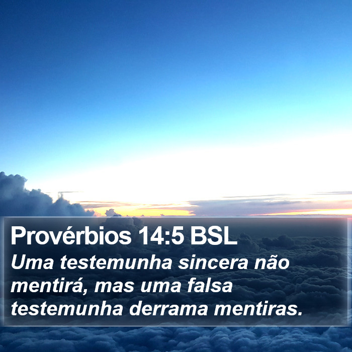 Provérbios 14:5 BSL Bible Study