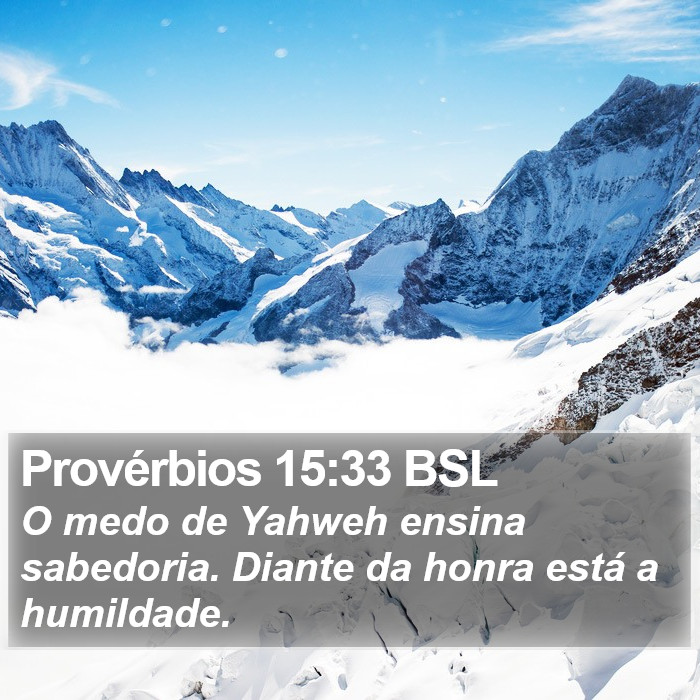 Provérbios 15:33 BSL Bible Study