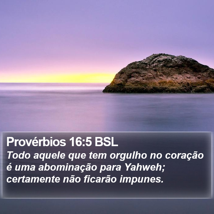 Provérbios 16:5 BSL Bible Study
