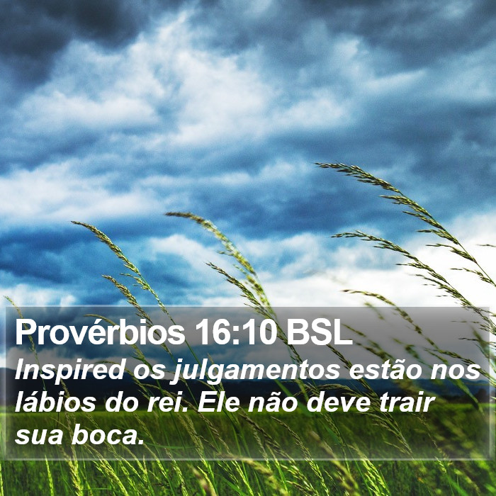 Provérbios 16:10 BSL Bible Study