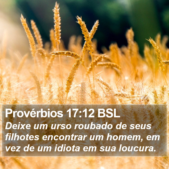 Provérbios 17:12 BSL Bible Study