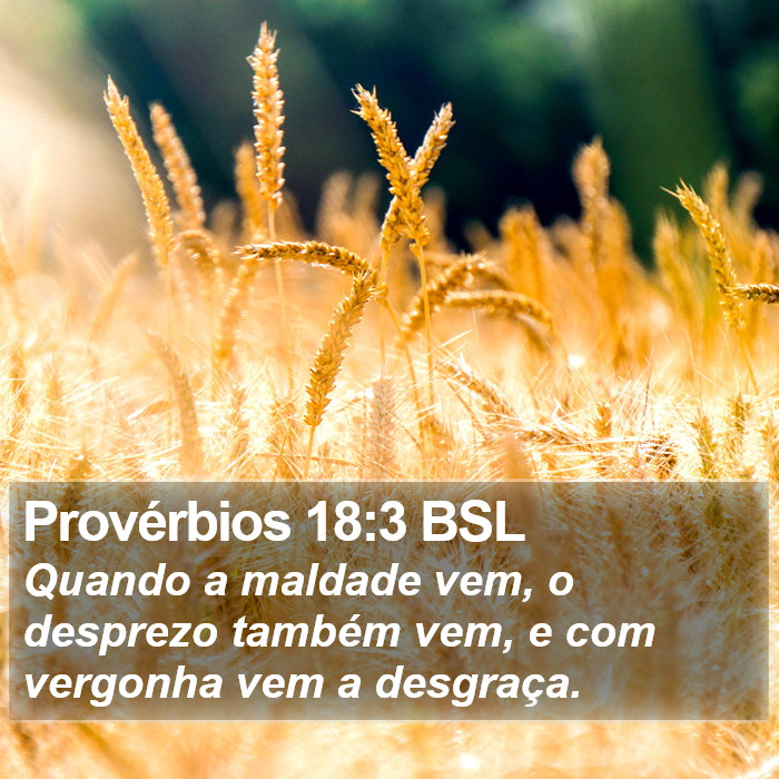 Provérbios 18:3 BSL Bible Study