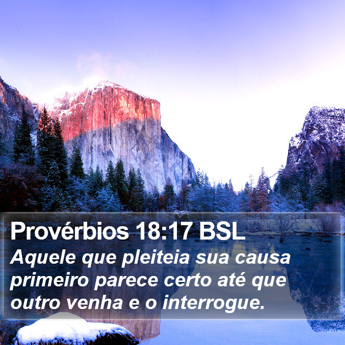 Provérbios 18:17 BSL Bible Study