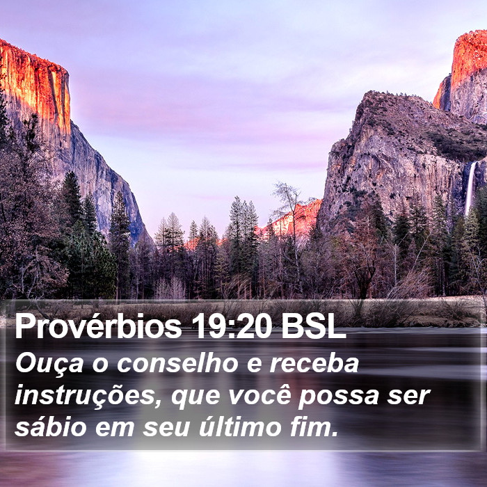 Provérbios 19:20 BSL Bible Study