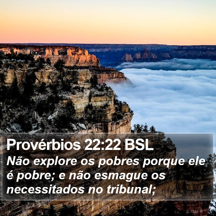 Provérbios 22:22 BSL Bible Study