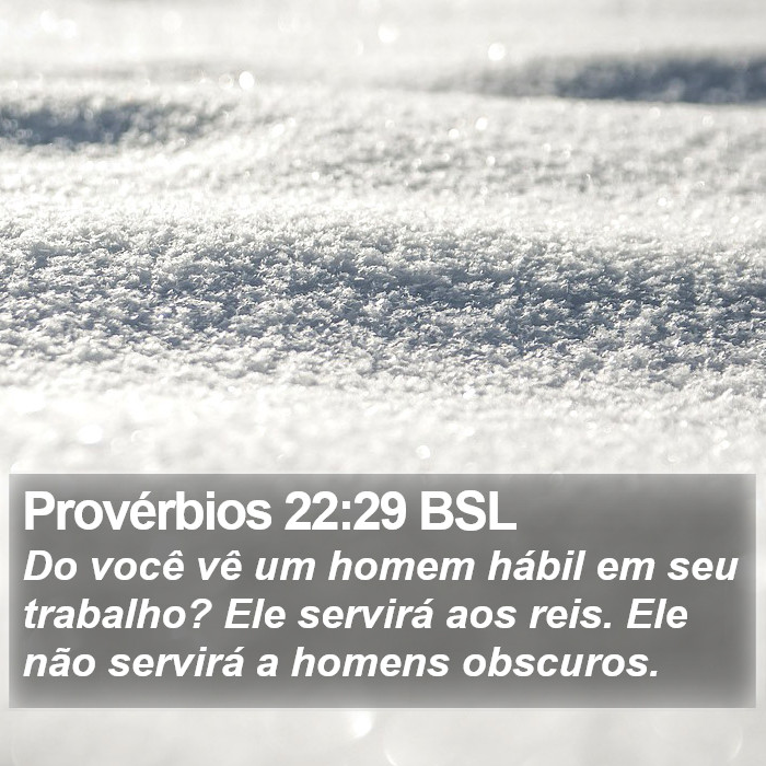 Provérbios 22:29 BSL Bible Study