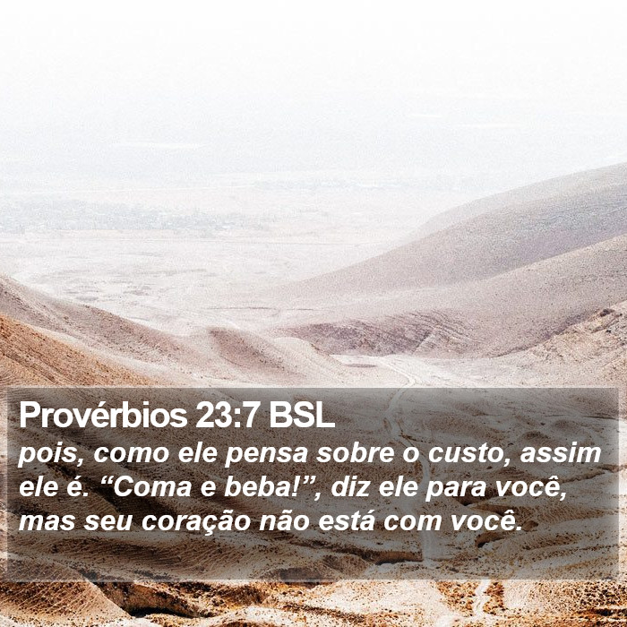 Provérbios 23:7 BSL Bible Study