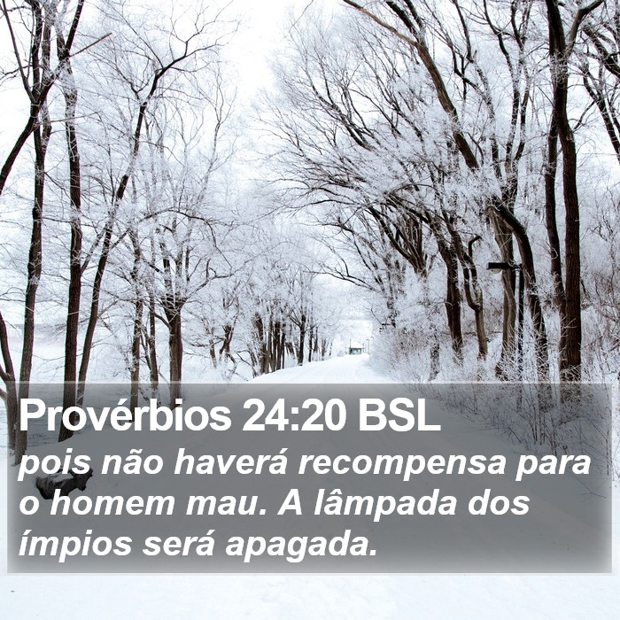 Provérbios 24:20 BSL Bible Study
