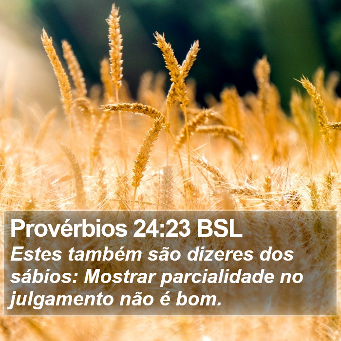 Provérbios 24:23 BSL Bible Study