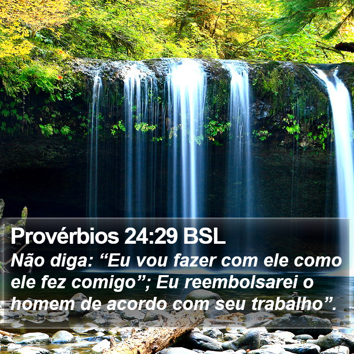 Provérbios 24:29 BSL Bible Study