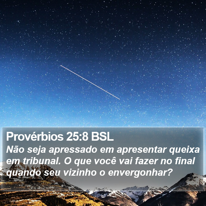 Provérbios 25:8 BSL Bible Study