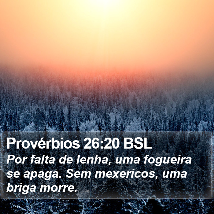 Provérbios 26:20 BSL Bible Study