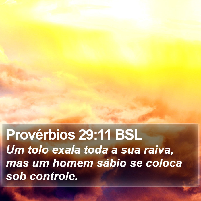 Provérbios 29:11 BSL Bible Study