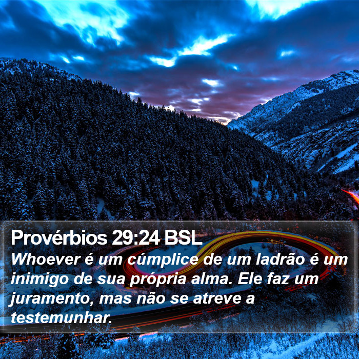 Provérbios 29:24 BSL Bible Study