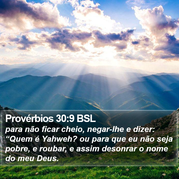Provérbios 30:9 BSL Bible Study