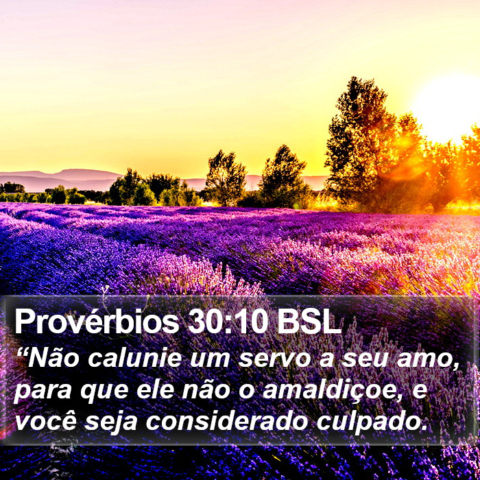 Provérbios 30:10 BSL Bible Study