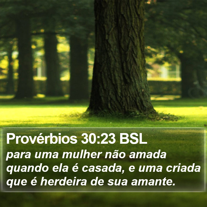 Provérbios 30:23 BSL Bible Study