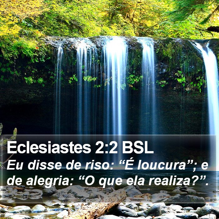 Eclesiastes 2:2 BSL Bible Study