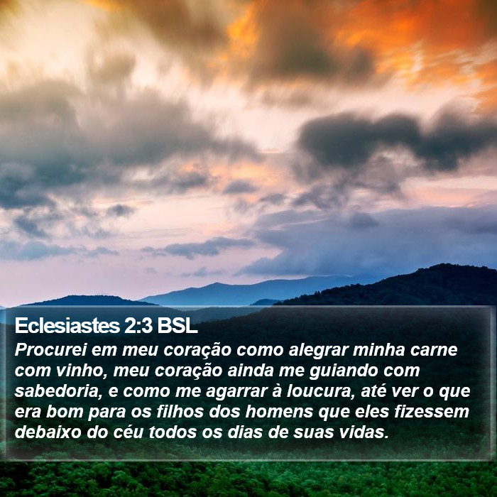Eclesiastes 2:3 BSL Bible Study