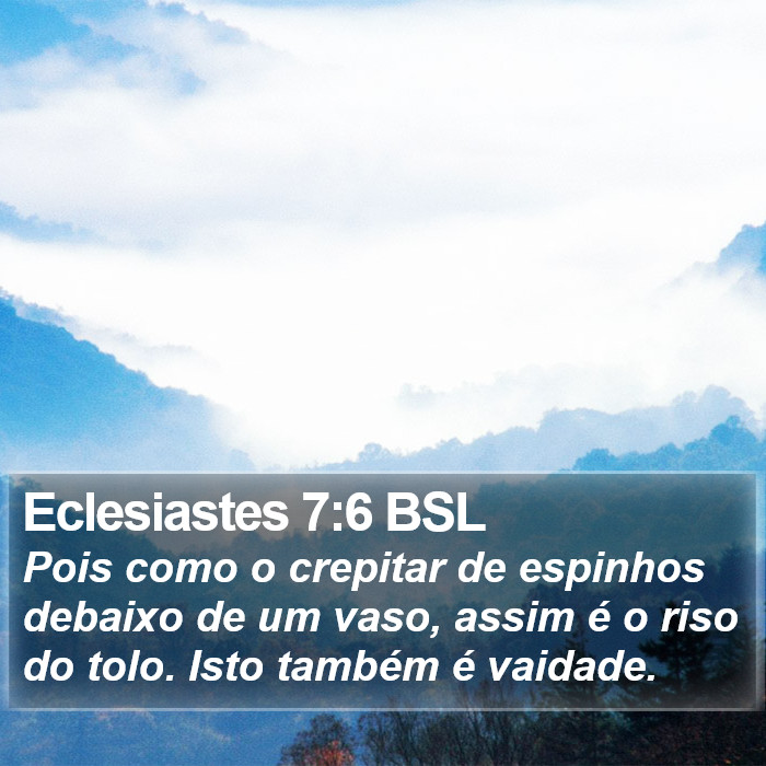Eclesiastes 7:6 BSL Bible Study