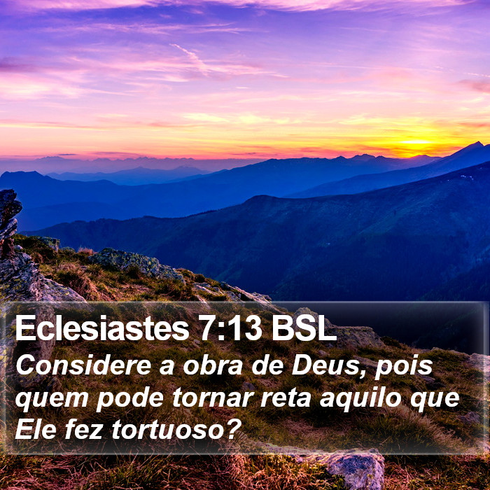 Eclesiastes 7:13 BSL Bible Study