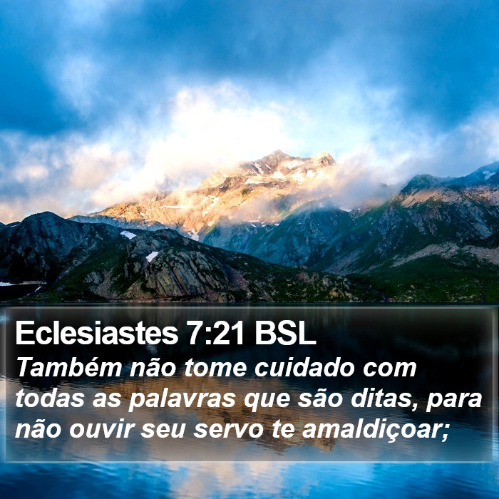 Eclesiastes 7:21 BSL Bible Study