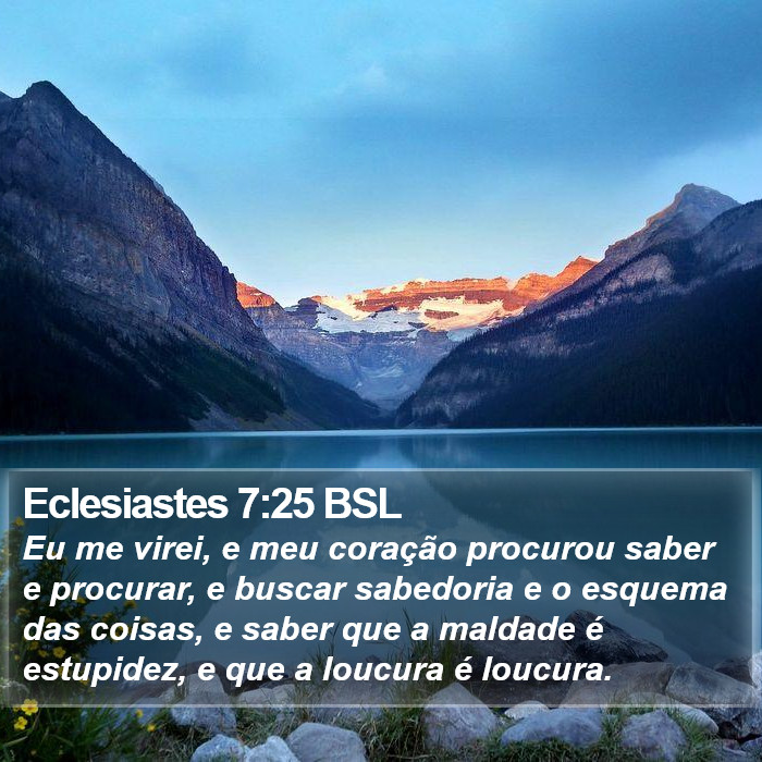 Eclesiastes 7:25 BSL Bible Study
