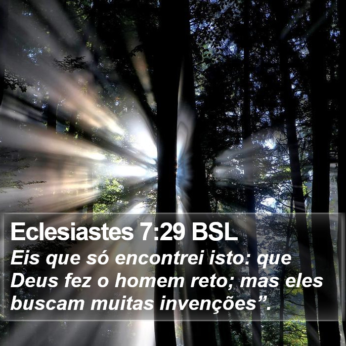 Eclesiastes 7:29 BSL Bible Study